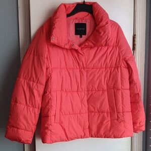 Talbots Vibrant Coral Puffer Jacket